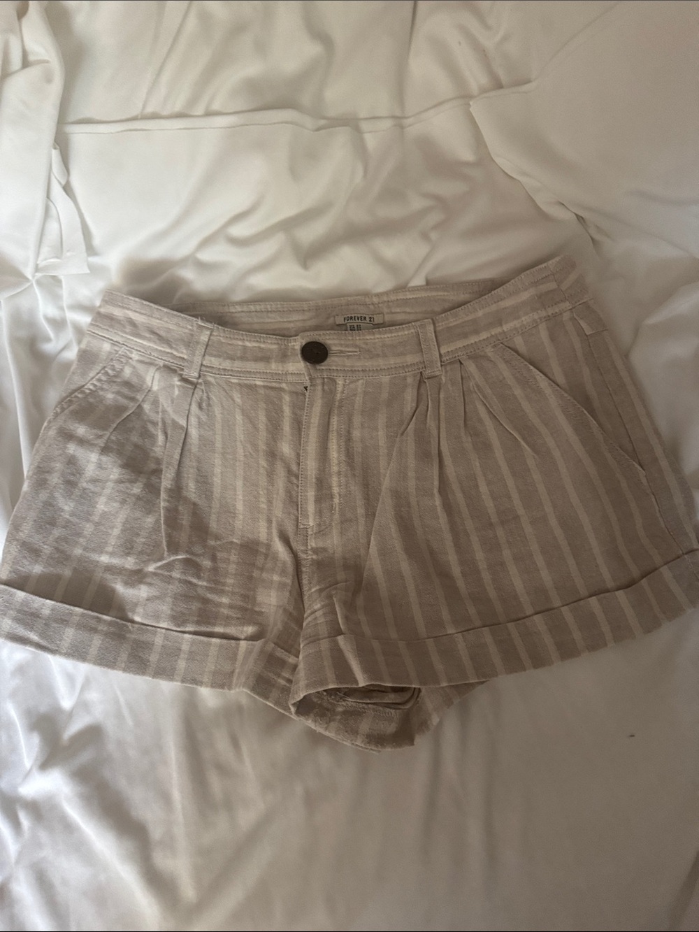 Forever 21 Beige Stripe Women's Shorts